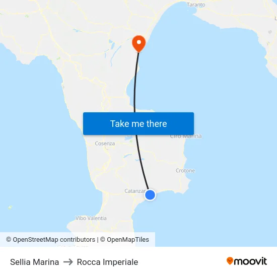 Sellia Marina to Rocca Imperiale map