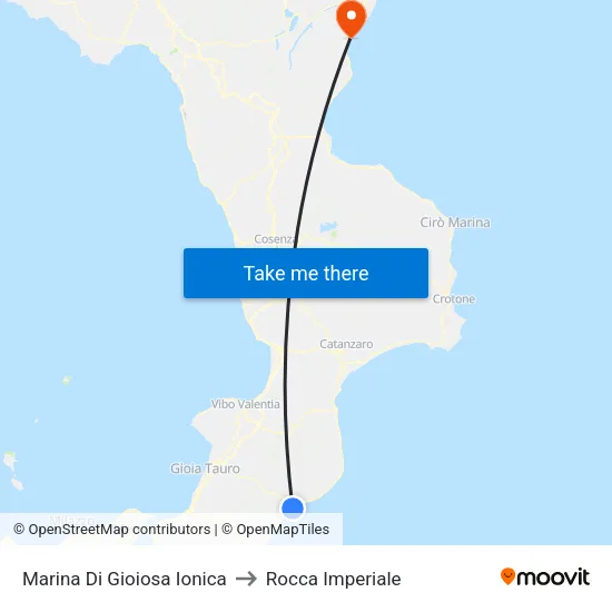 Marina Di Gioiosa Ionica to Rocca Imperiale map