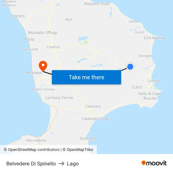 Belvedere di Spinello to Lago map