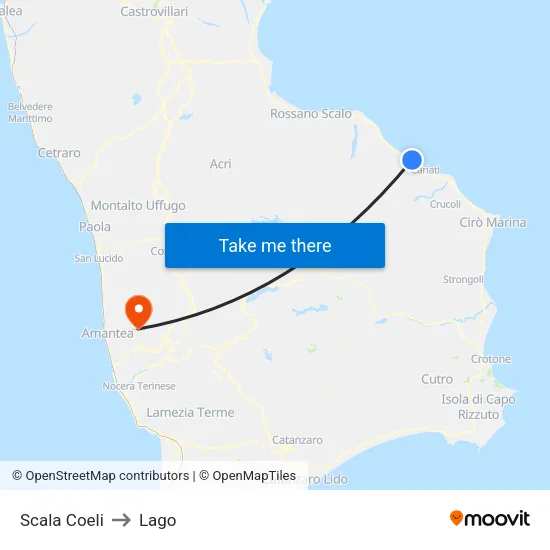 Scala Coeli to Lago map