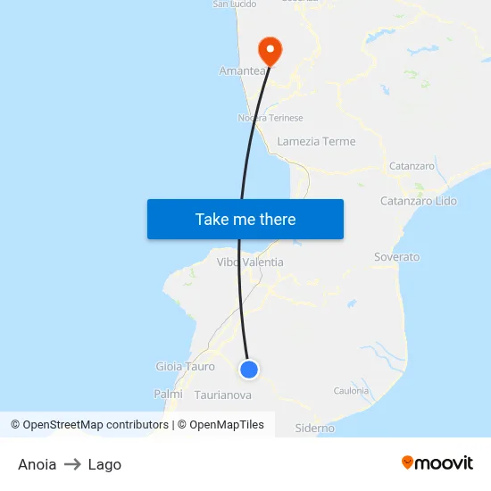 Anoia to Lago map