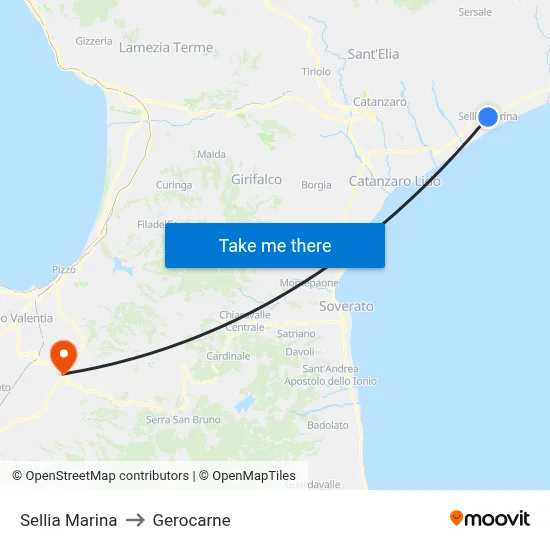 Sellia Marina to Gerocarne map