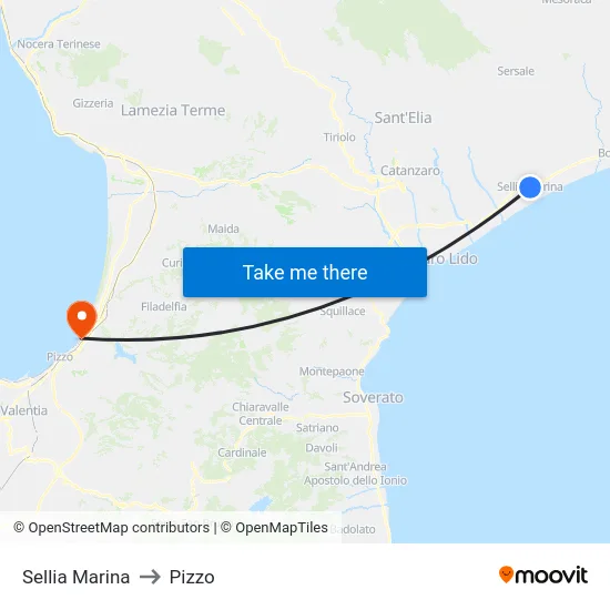 Sellia Marina to Pizzo map