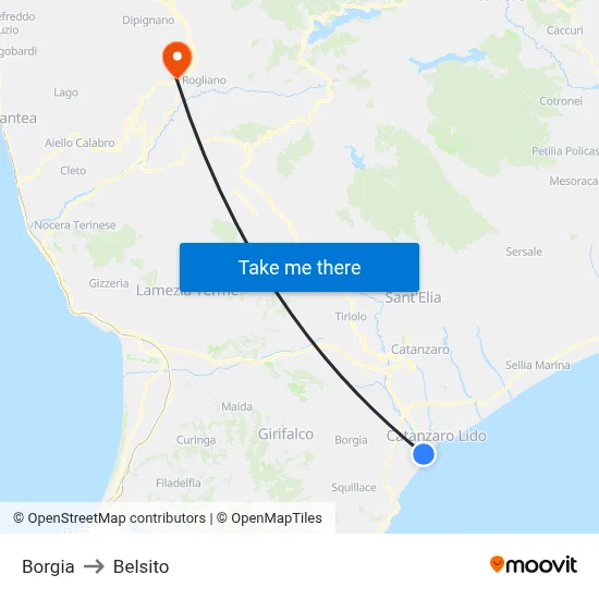 Borgia to Belsito map