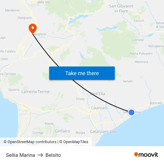 Sellia Marina to Belsito map