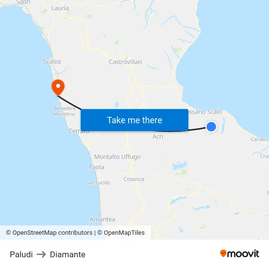 Paludi to Diamante map