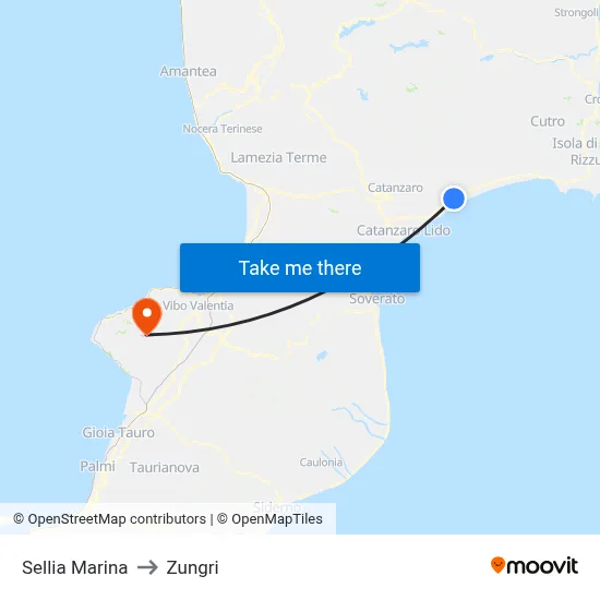 Sellia Marina to Zungri map