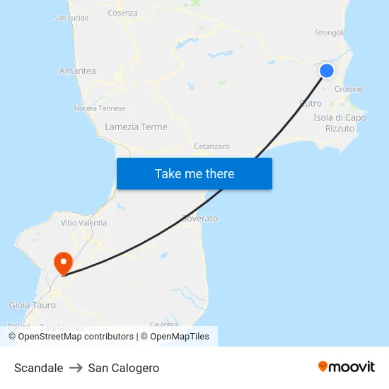 Scandale to San Calogero map