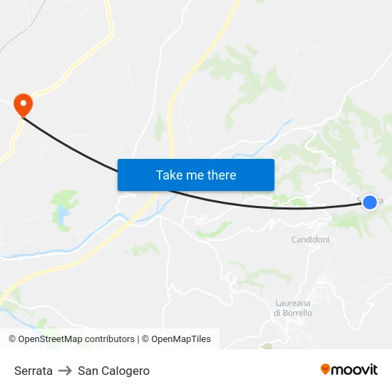 Serrata to San Calogero map