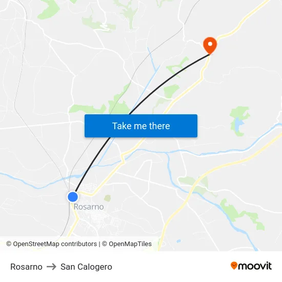 Rosarno to San Calogero map