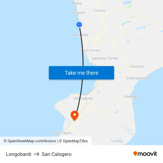 Longobardi to San Calogero map