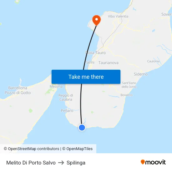 Melito Di Porto Salvo to Spilinga map