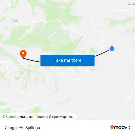 Zungri to Spilinga map