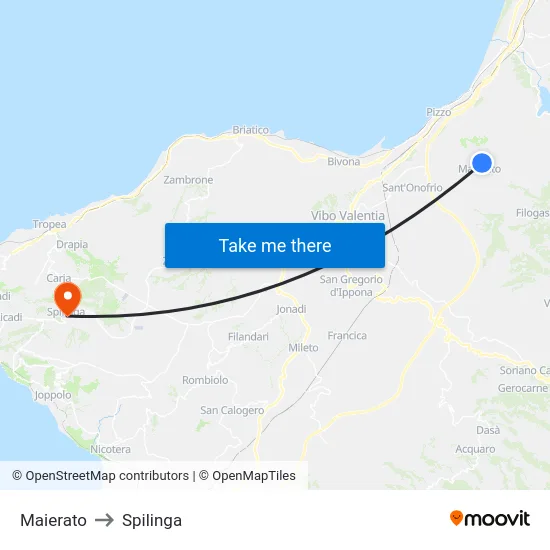 Maierato to Spilinga map