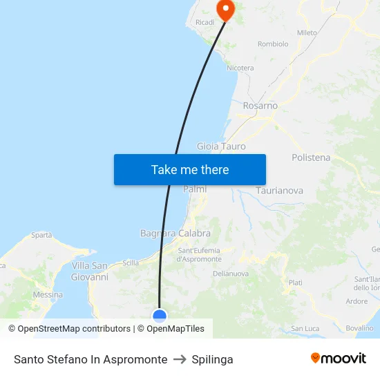 Santo Stefano In Aspromonte to Spilinga map