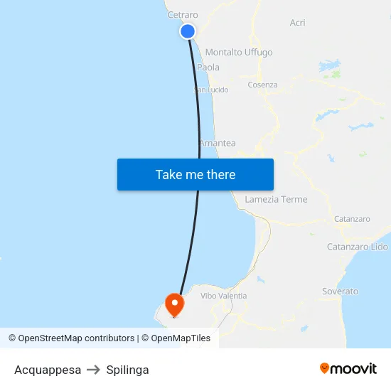 Acquappesa to Spilinga map