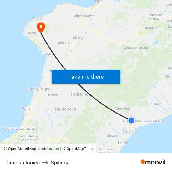 Gioiosa Ionica to Spilinga map
