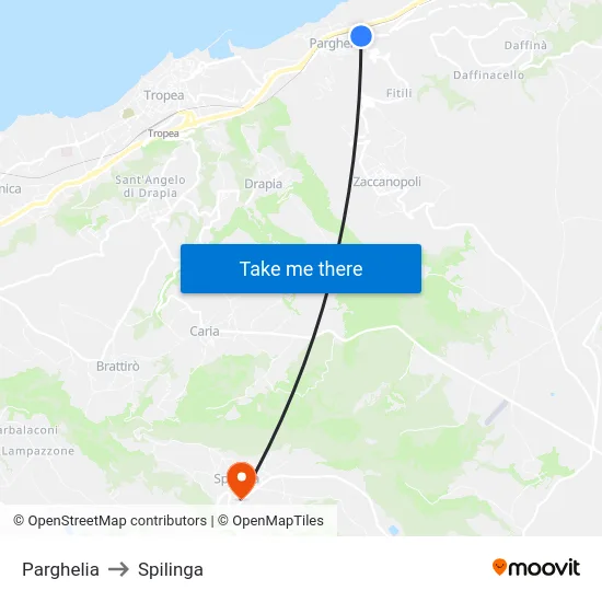 Parghelia to Spilinga map