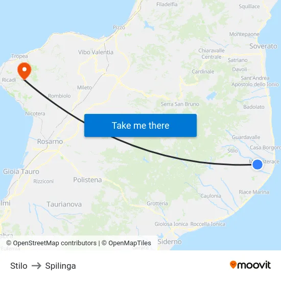 Stilo to Spilinga map