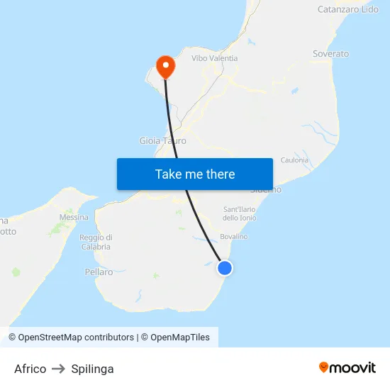 Africo to Spilinga map