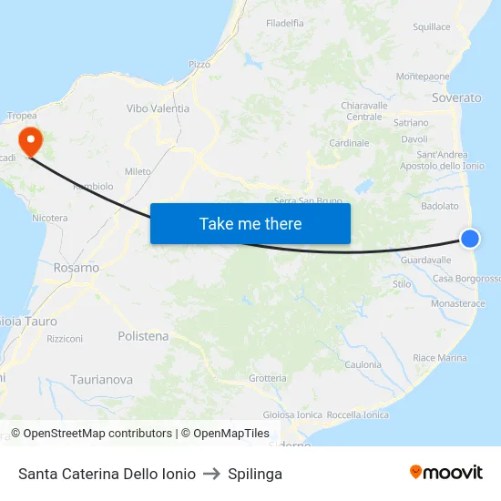 Santa Caterina Dello Ionio to Spilinga map