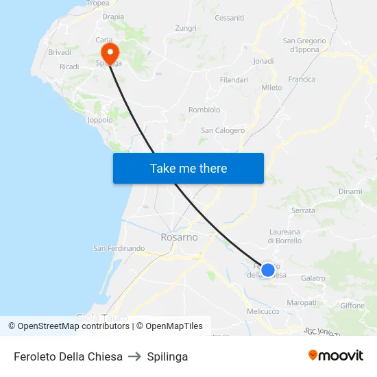 Feroleto Della Chiesa to Spilinga map