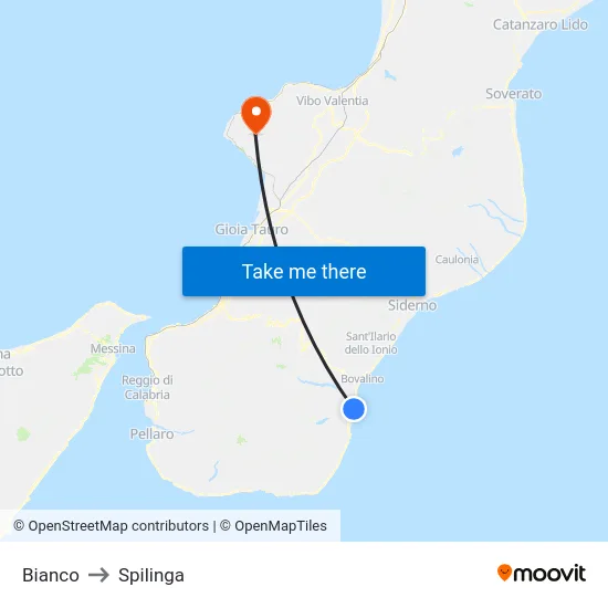 Bianco to Spilinga map