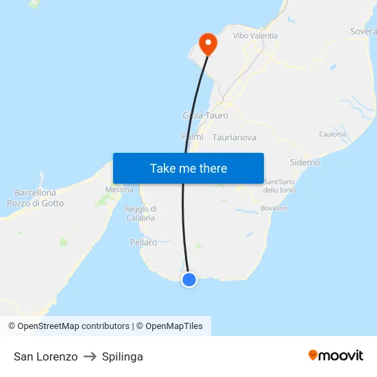 San Lorenzo to Spilinga map
