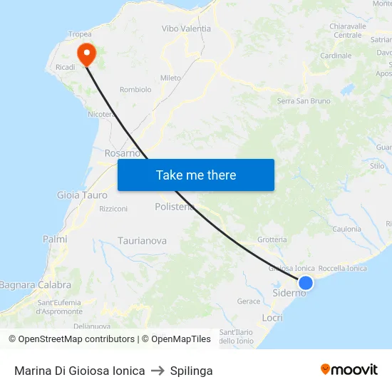 Marina Di Gioiosa Ionica to Spilinga map