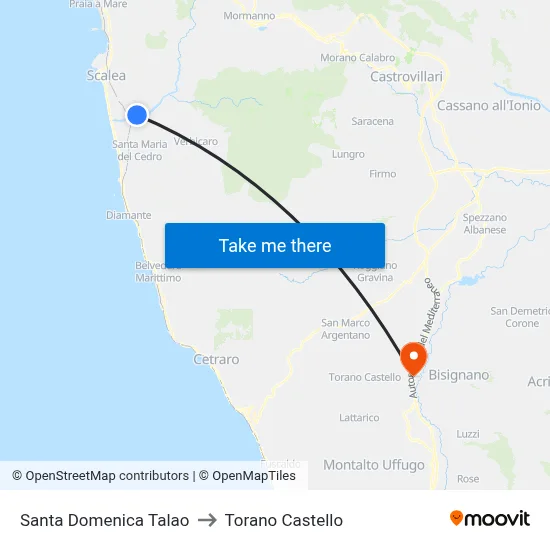 Santa Domenica Talao to Torano Castello map