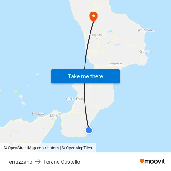 Ferruzzano to Torano Castello map