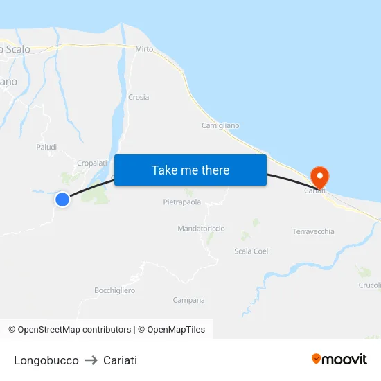 Longobucco to Cariati map