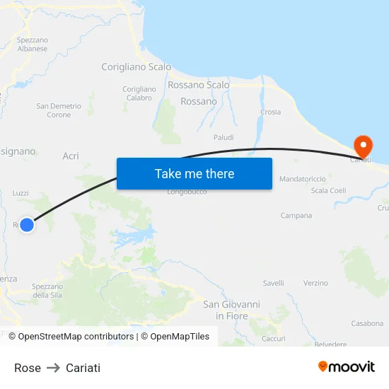Rose to Cariati map