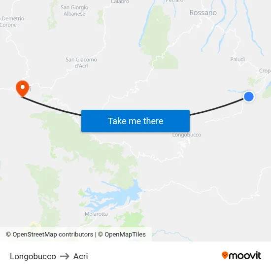 Longobucco to Acri map