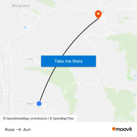 Rose to Acri map
