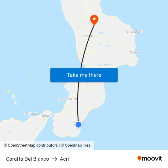 Caraffa Del Bianco to Acri map