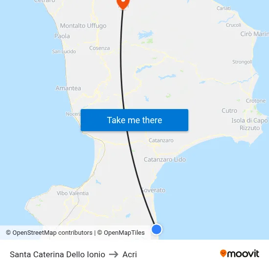 Santa Caterina Dello Ionio to Acri map
