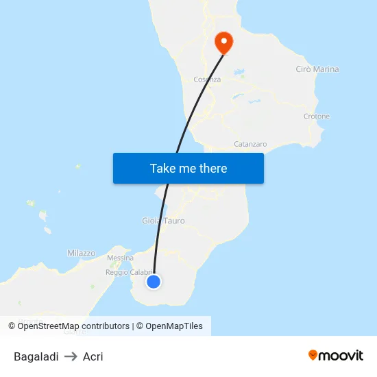 Bagaladi to Acri map