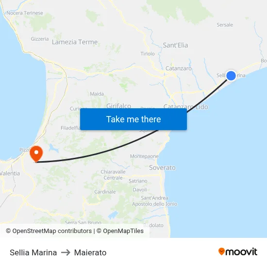 Sellia Marina to Maierato map