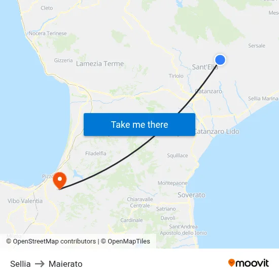 Sellia to Maierato map
