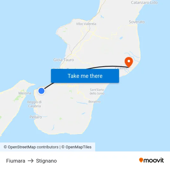 Fiumara to Stignano map