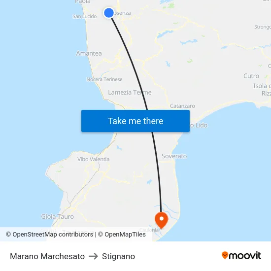 Marano Marchesato to Stignano map
