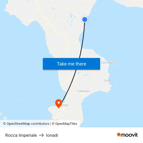 Rocca Imperiale to Ionadi map