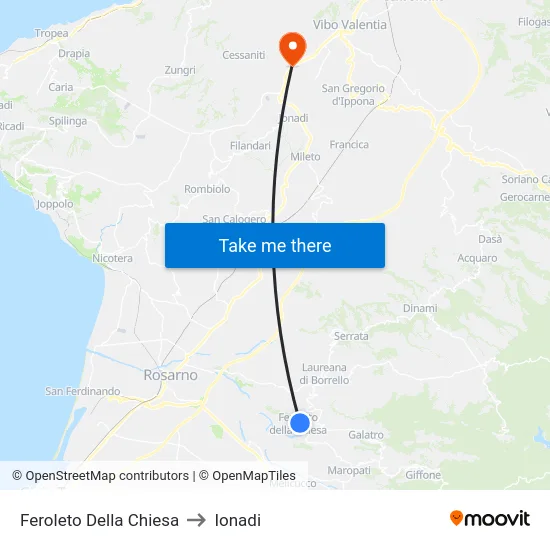 Feroleto Della Chiesa to Ionadi map