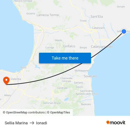 Sellia Marina to Ionadi map