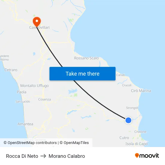 Rocca Di Neto to Morano Calabro map