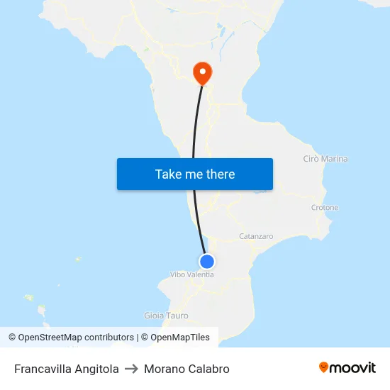 Francavilla Angitola to Morano Calabro map