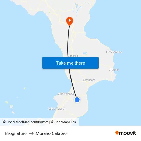Brognaturo to Morano Calabro map