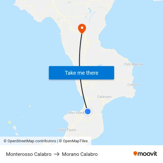 Monterosso Calabro to Morano Calabro map