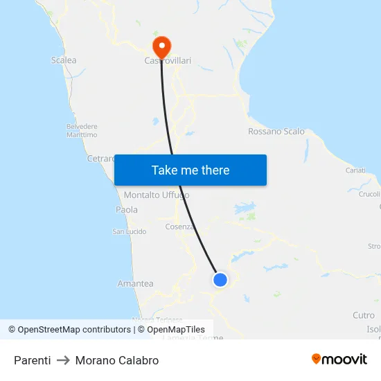 Parenti to Morano Calabro map